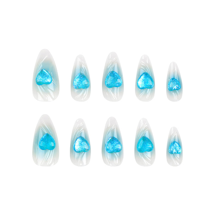 Artful Stiletto Nails with Heart Design Kalsten