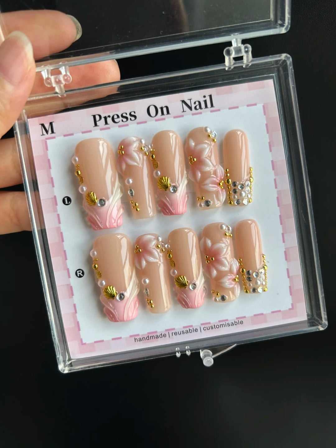 Artistic Cherry-Inspired Press-On Nails