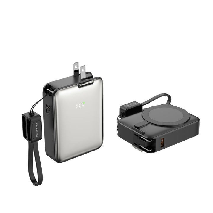 Portable power bank with integrated magnetic charger and smart LED display Kalsten