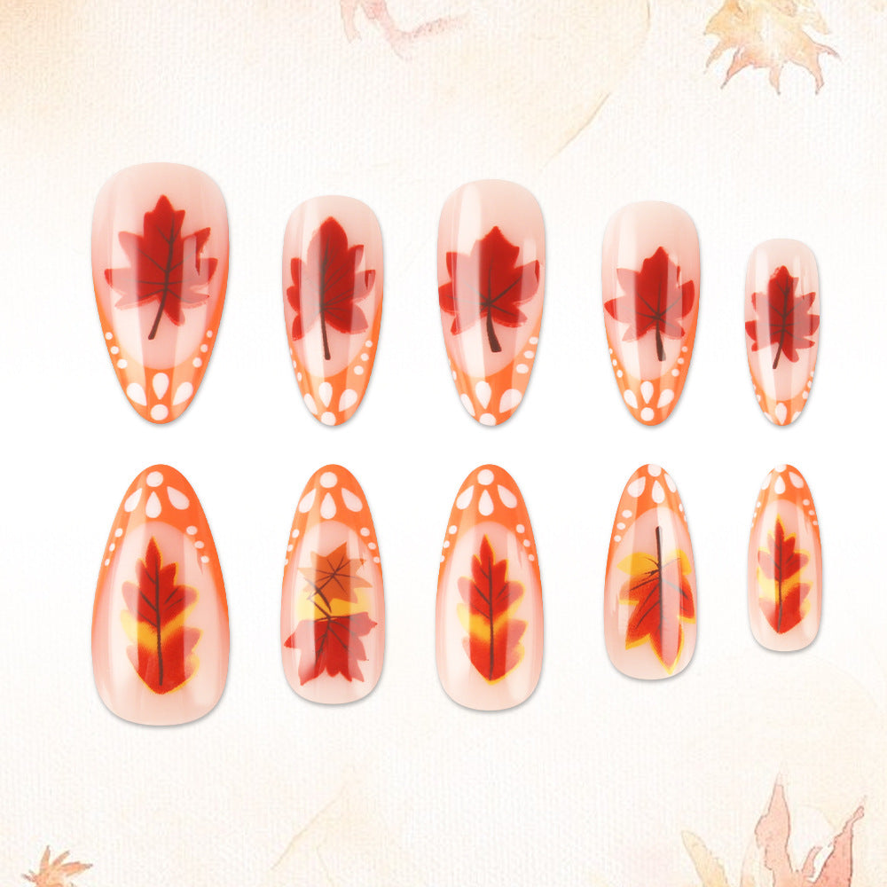 Autumn-Themed Gel Nail Extensions Kalsten