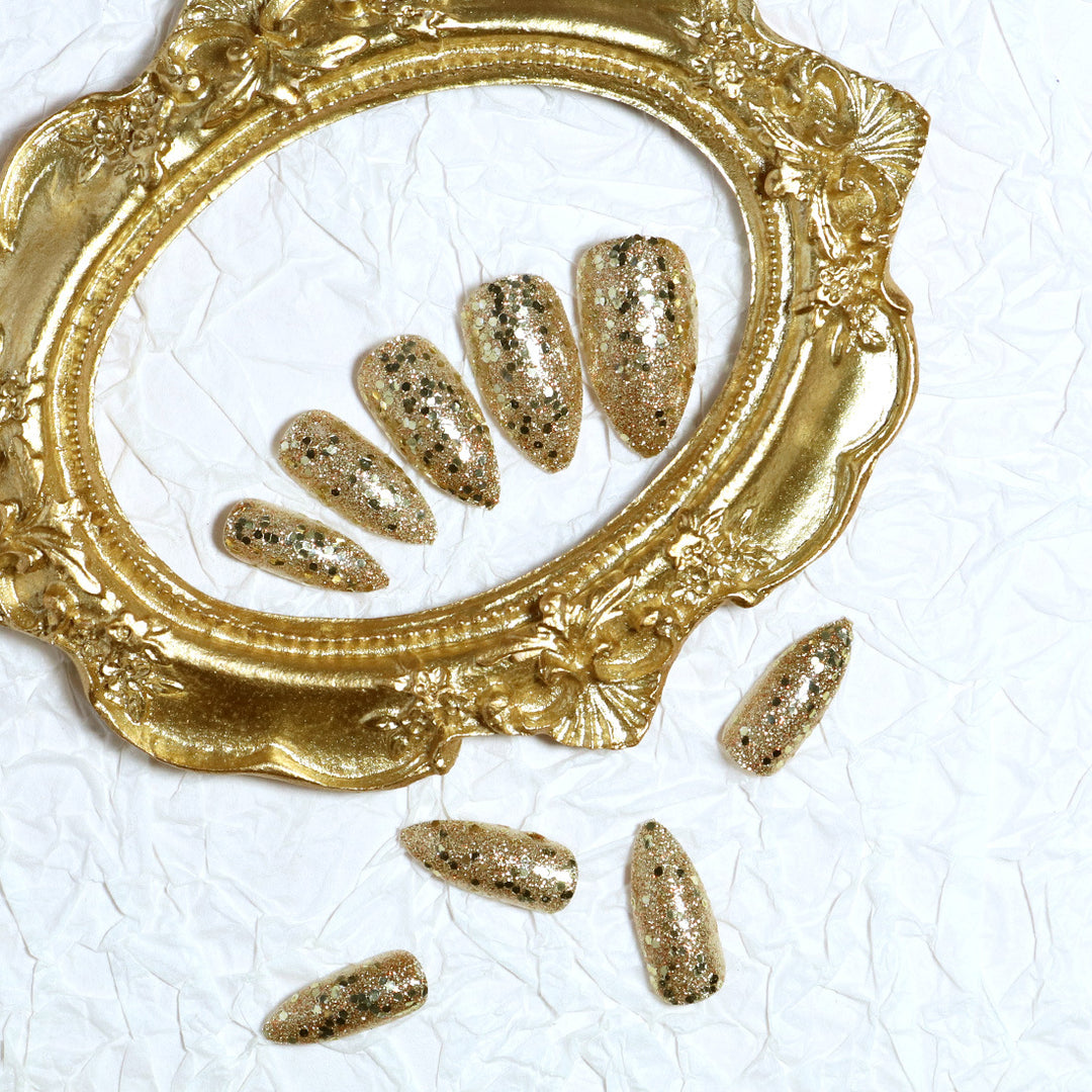 Glittering Long Stiletto Press-On Nails Kalsten