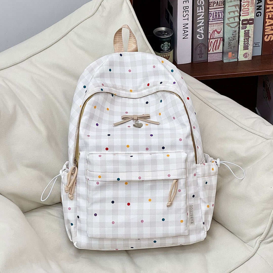 Playful Checked Pattern Backpack Kalsten