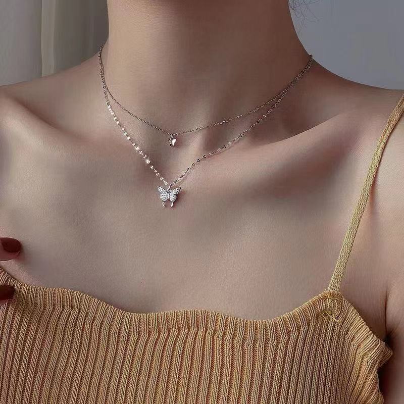 Elegant Butterfly Pendant Necklace Kalsten