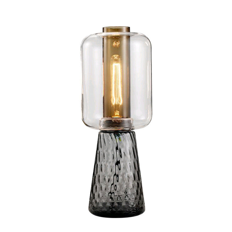 Glass Table Lamp with Textured Base