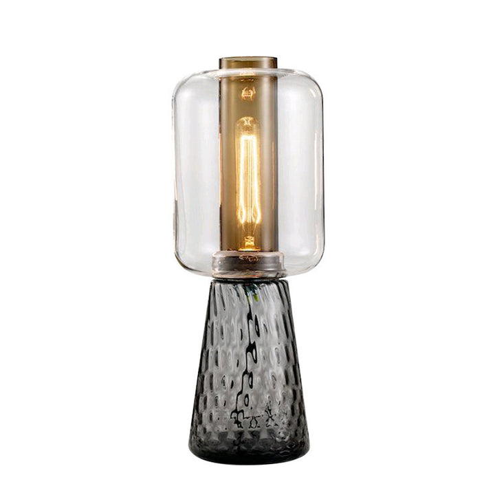 Glass Table Lamp with Textured Base