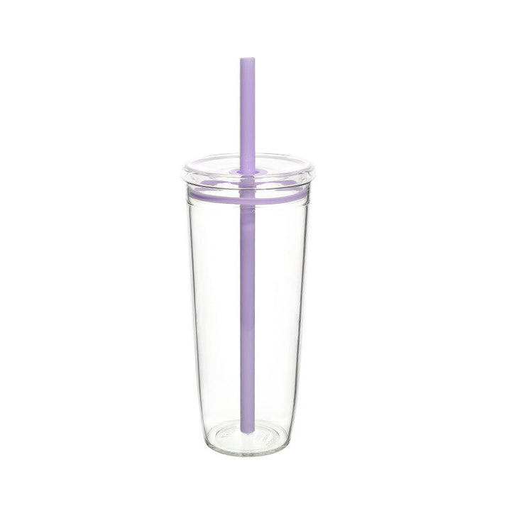 Women's Transparent BPA-free Drinking Cup with Integrated Straw Kalsten