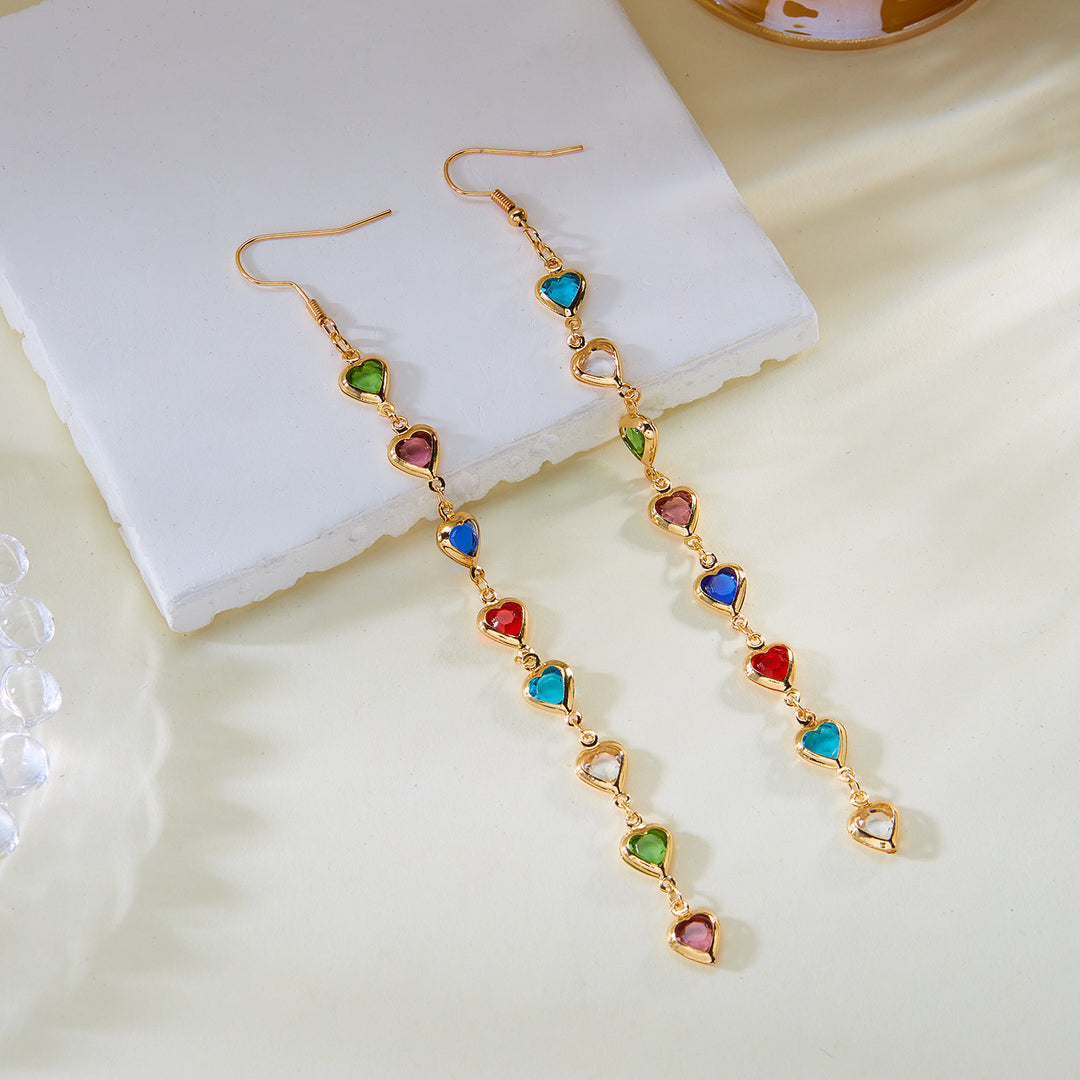 Dazzling Heart-Shaped Drop Earrings Kalsten
