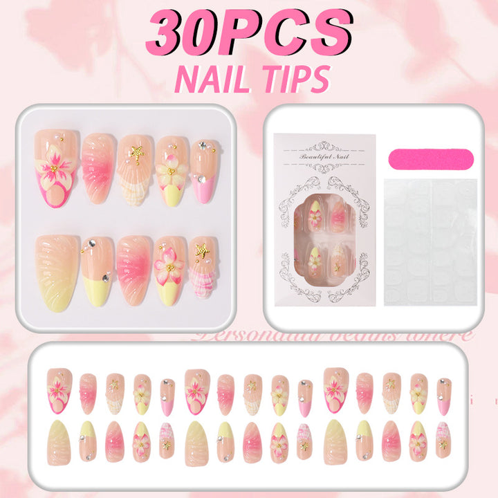 Decorative Floral Press-On Nail Tips Kalsten
