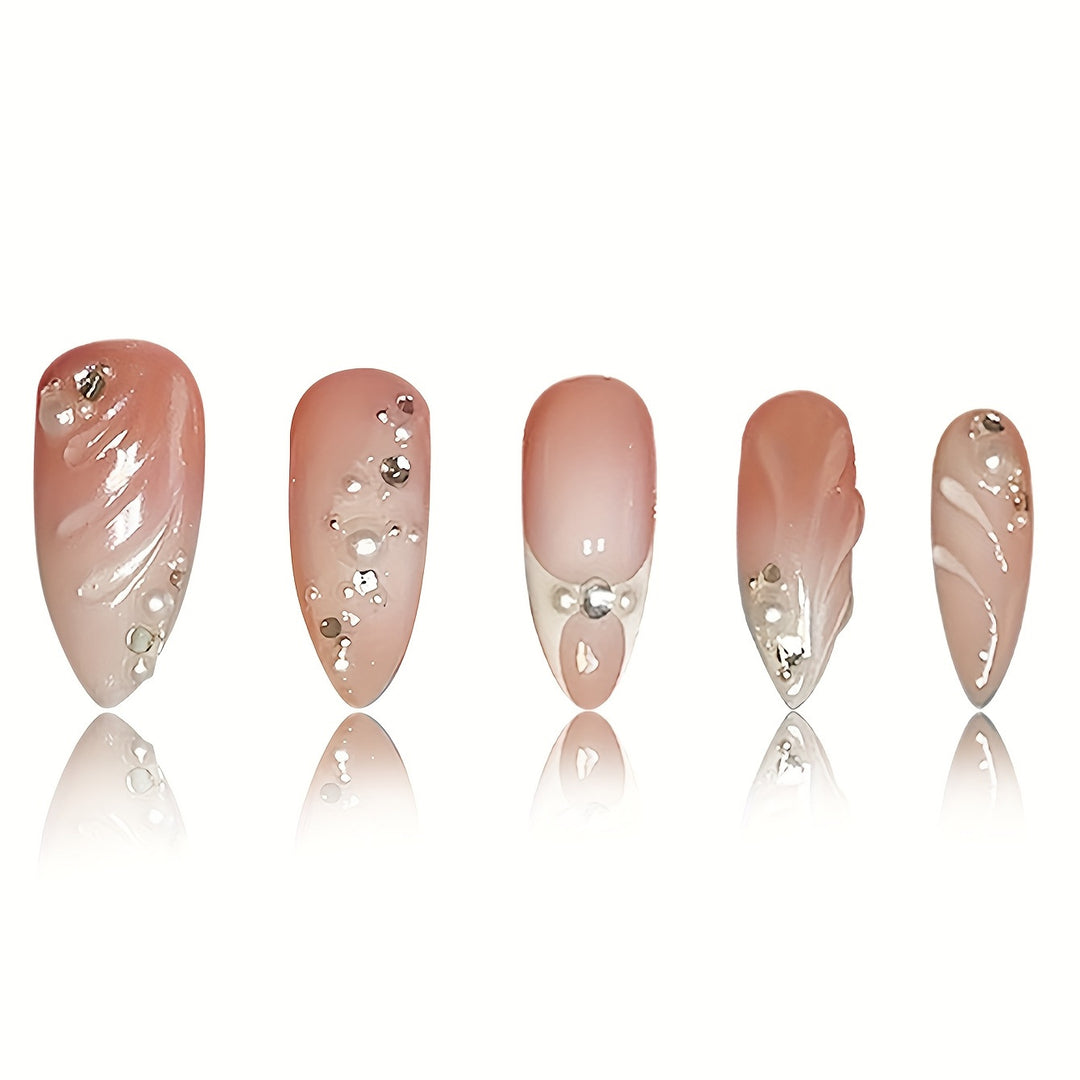 Premium Rhinestone-Embellished Stiletto Press-On Nails Kalsten