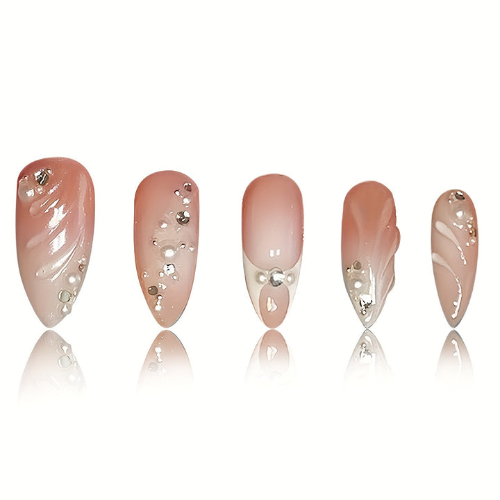 Premium Rhinestone-Embellished Stiletto Press-On Nails Kalsten