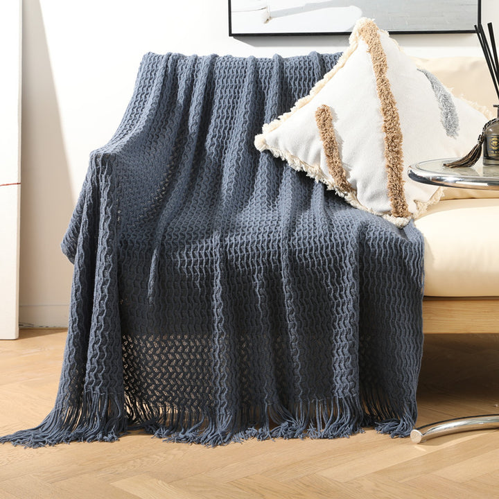 Home Decorative Fringe Knit Throw