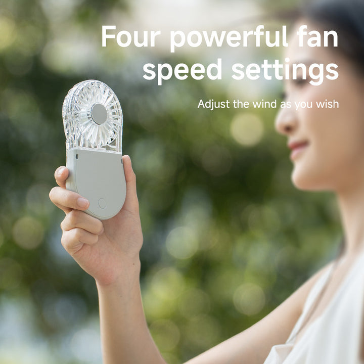 Unisex Portable Rechargeable Handheld Fan with LED Mirror Kalsten