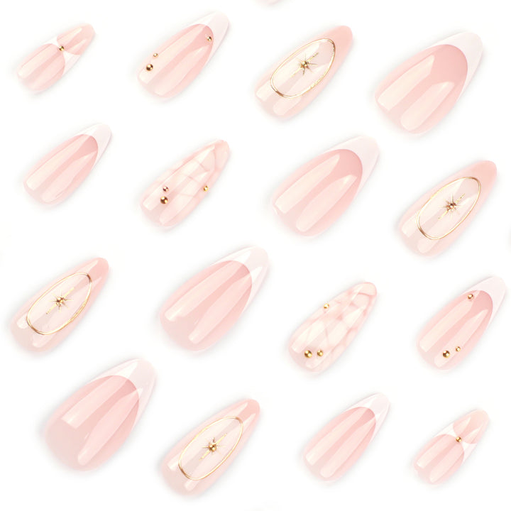 Elegant artificial nails with lustrous accents Kalsten