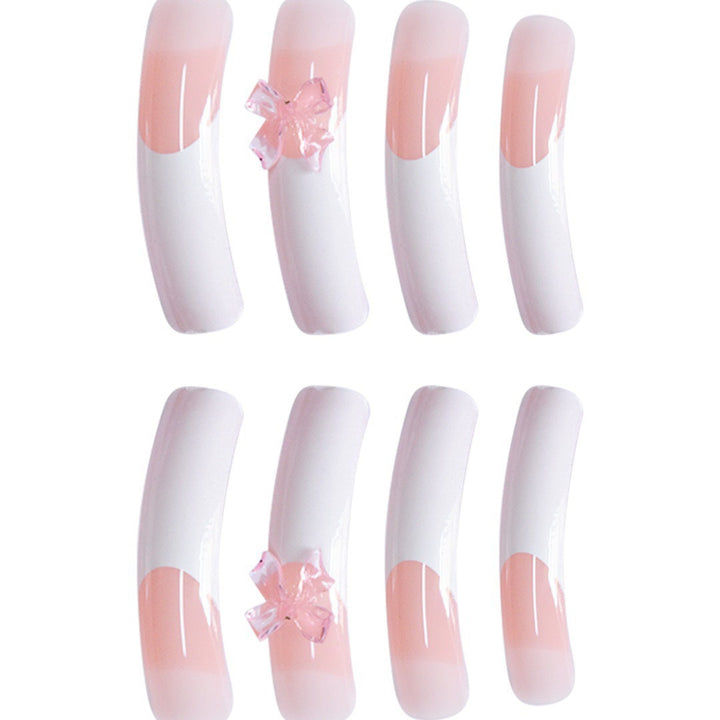 Elegant Bow-Embellished Acrylic Press-On Nails Kalsten