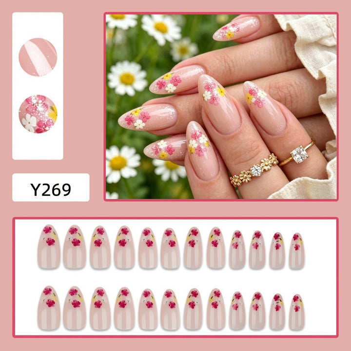 Elegant artificial nails with floral decorations Kalsten