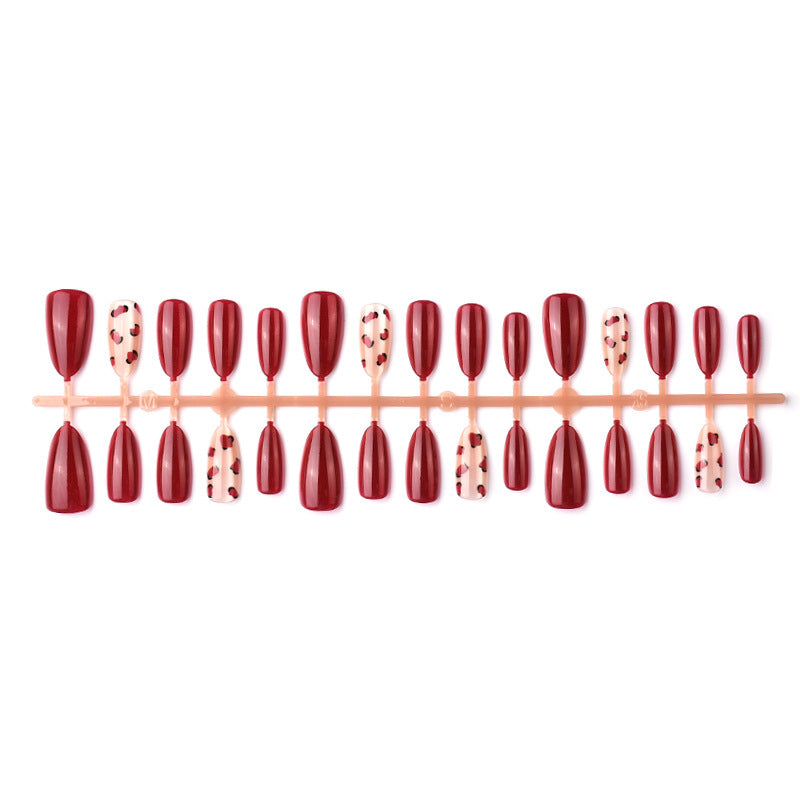Artistic Press-On Nail Set with Heart Design