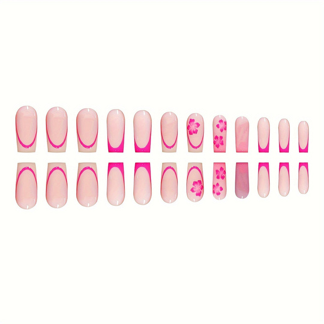 Floral Design Press-On Nail Art Kalsten