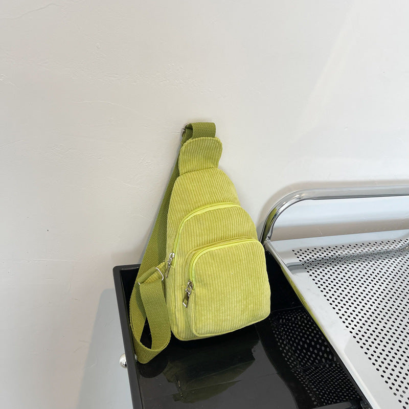 WoMulti-Compartment Corduroy Sling Bag Kalsten