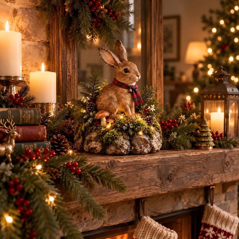 Decorative rabbit with Christmas motif Kalsten