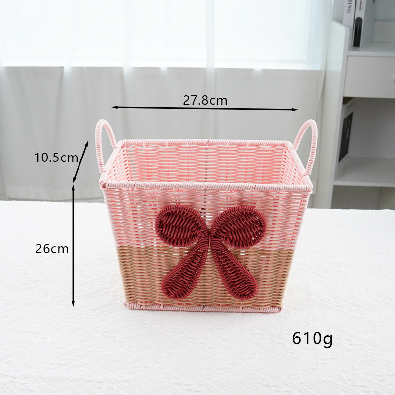 Decorative Woven Storage Basket with Bow Design Kalsten