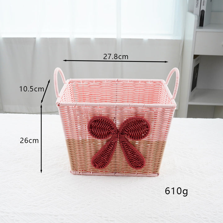 Decorative Woven Storage Basket with Bow Design Kalsten
