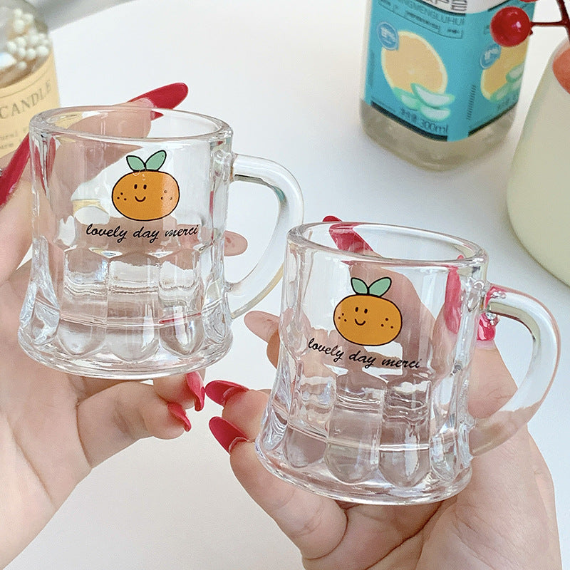 Ceramic mugs set with cheerful orange design Kalsten