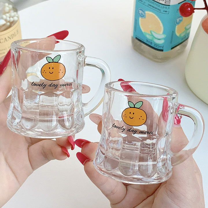 Ceramic mugs set with cheerful orange design Kalsten