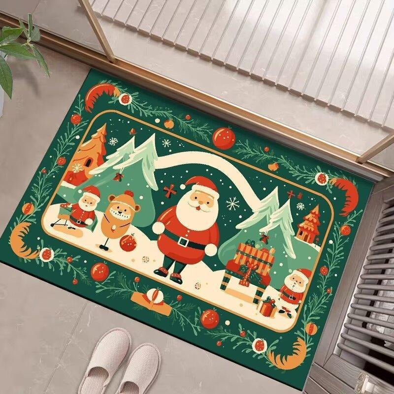 Festive Christmas-Themed Entrance Mat
