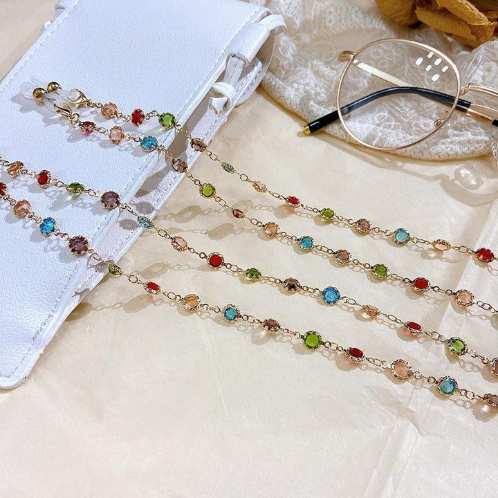 Filigree Glitter Necklace with Colorful Crystals Calstone Kalsten