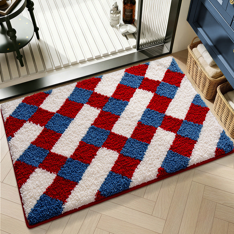Plush Textured Zigzag Bath Mat Kalsten