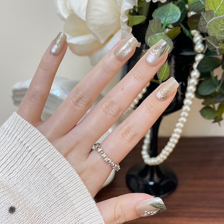Elegant Floral Press-On Nail Set Kalsten 1789388748