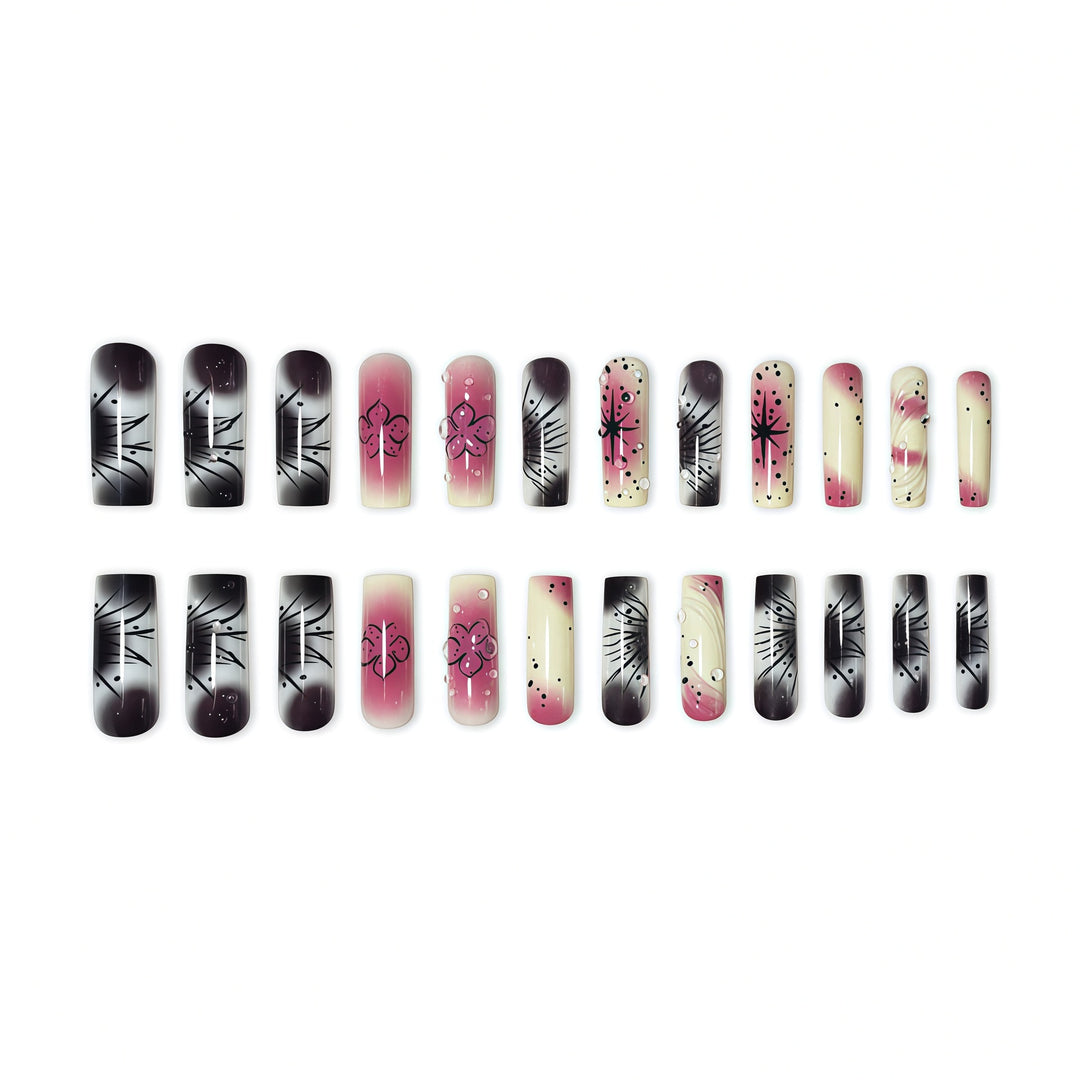 Artistic Ombre Floral Press-On Nail Extensions Kalsten