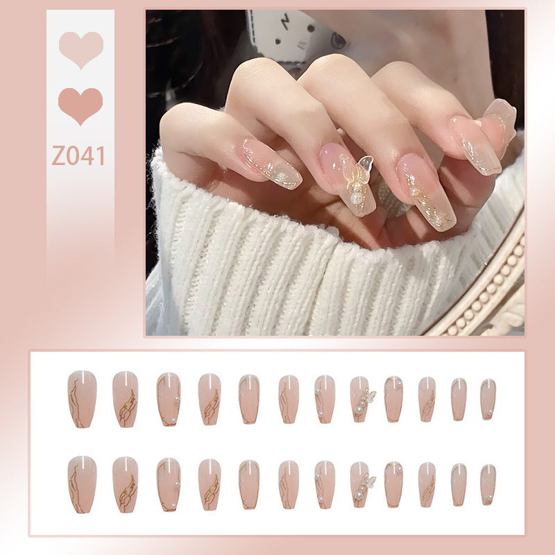 Elegant Rhinestone-Embellished Press-On Nails