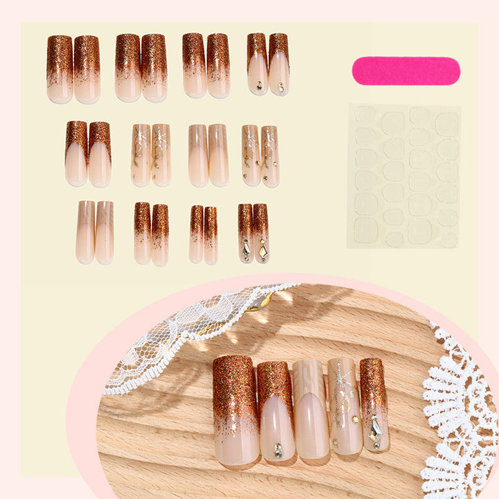 Glamorous Glitter Gradient Press-On Nails Kalsten