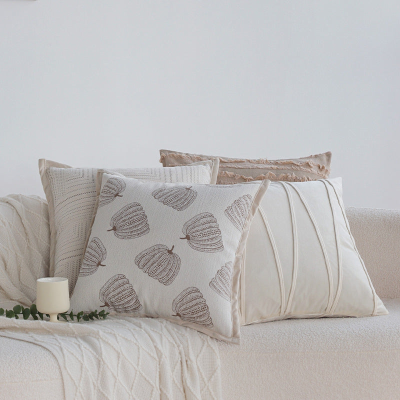 Decorative cushion with structured stripes and soft cotton cover Kalsten