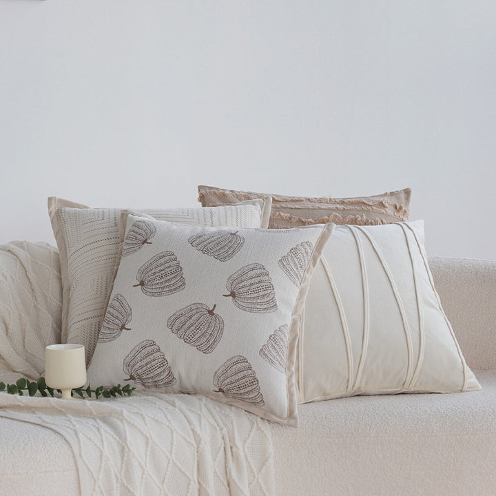 Decorative cushion with structured stripes and soft cotton cover Kalsten
