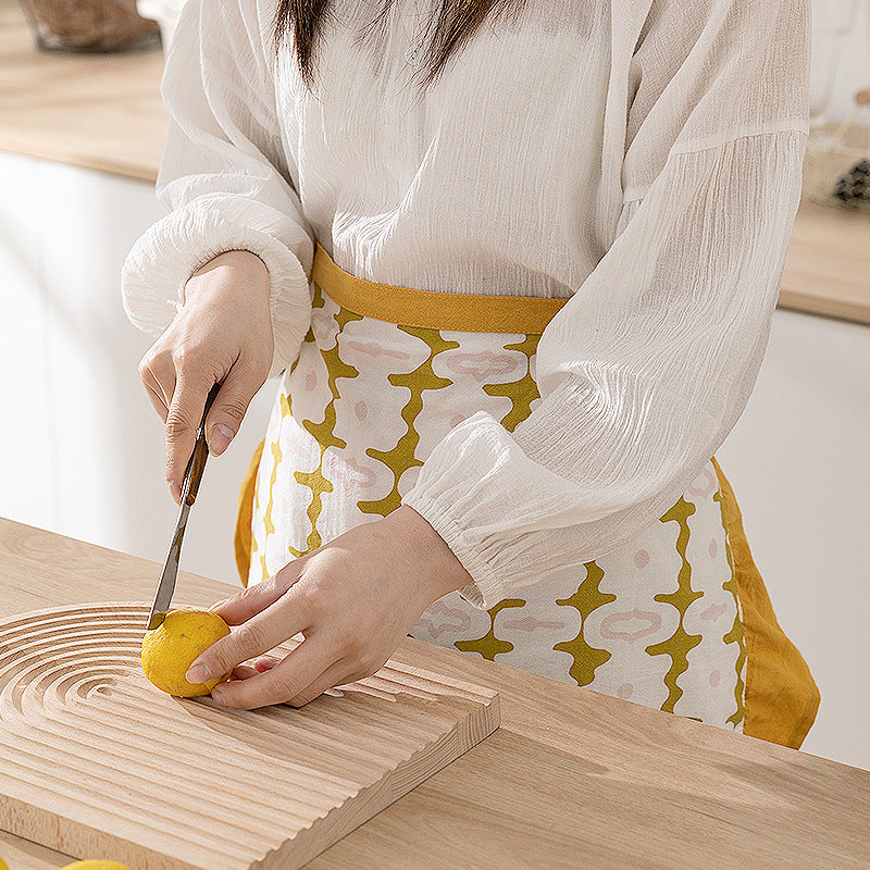 Waist apron with ruffles and woven geometric pattern Kalsten