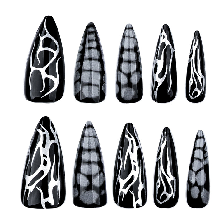 Artistic stiletto nails with modern structure design Kalsten