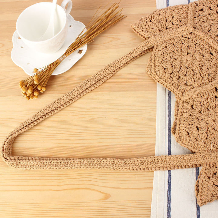 Handcrafted macrame tote bag with unique honeycomb pattern Kalsten