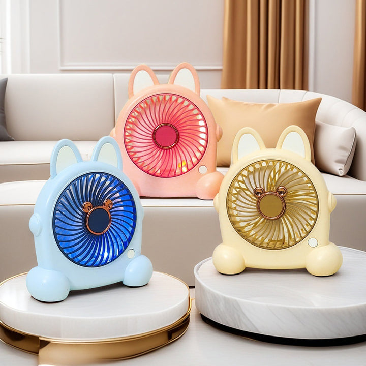 Portable USB Table Fan with LED Lighting and Flexible Tilt Angle Kalsten