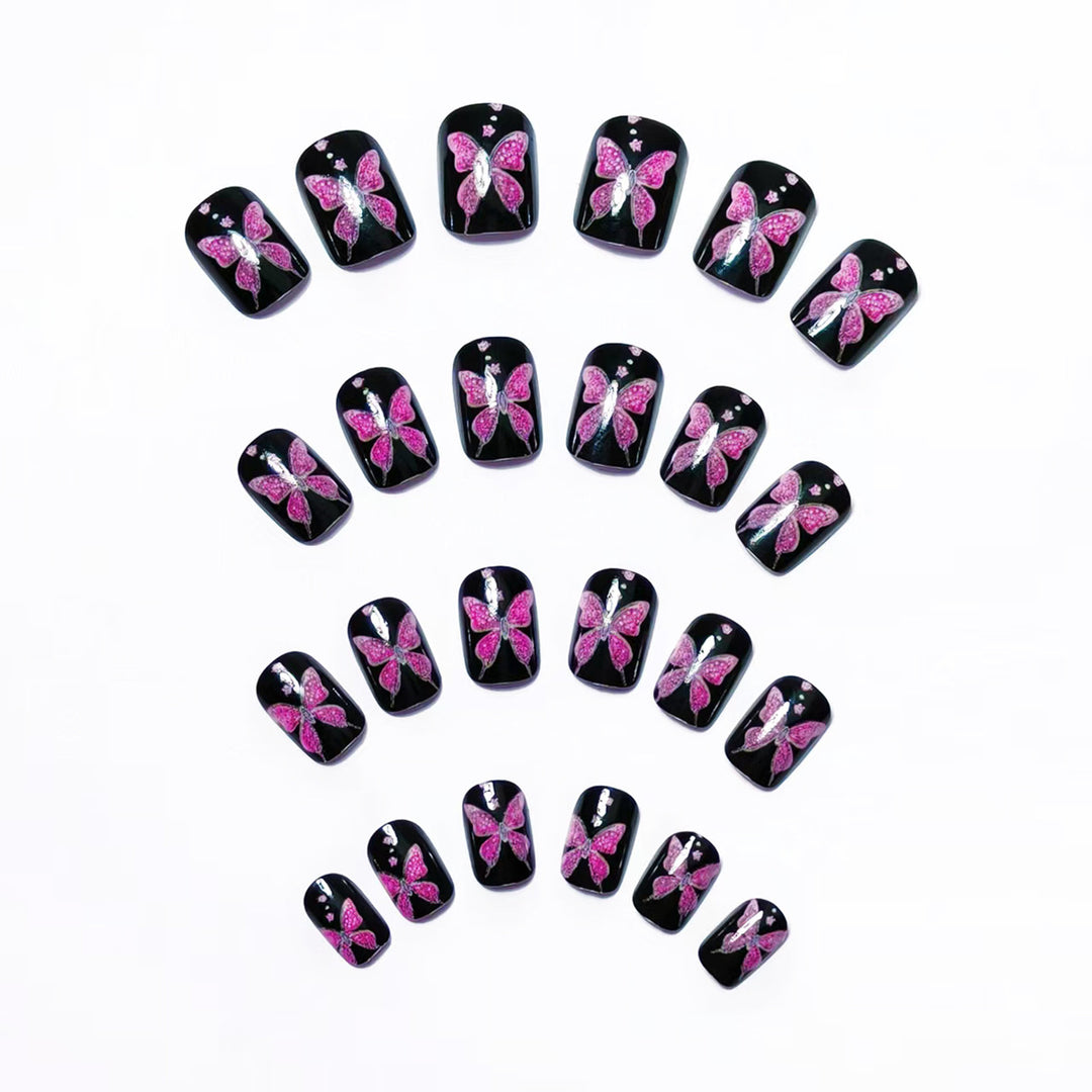 Artificial nails with glamorous butterfly design Kalsten