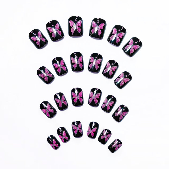 Artificial nails with glamorous butterfly design Kalsten