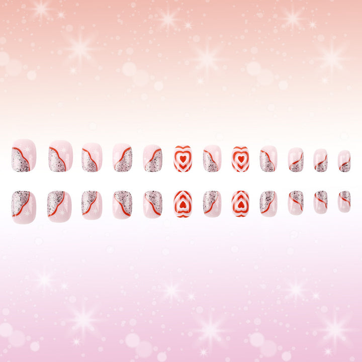 Heart-Themed Gel Nail Art Kalsten