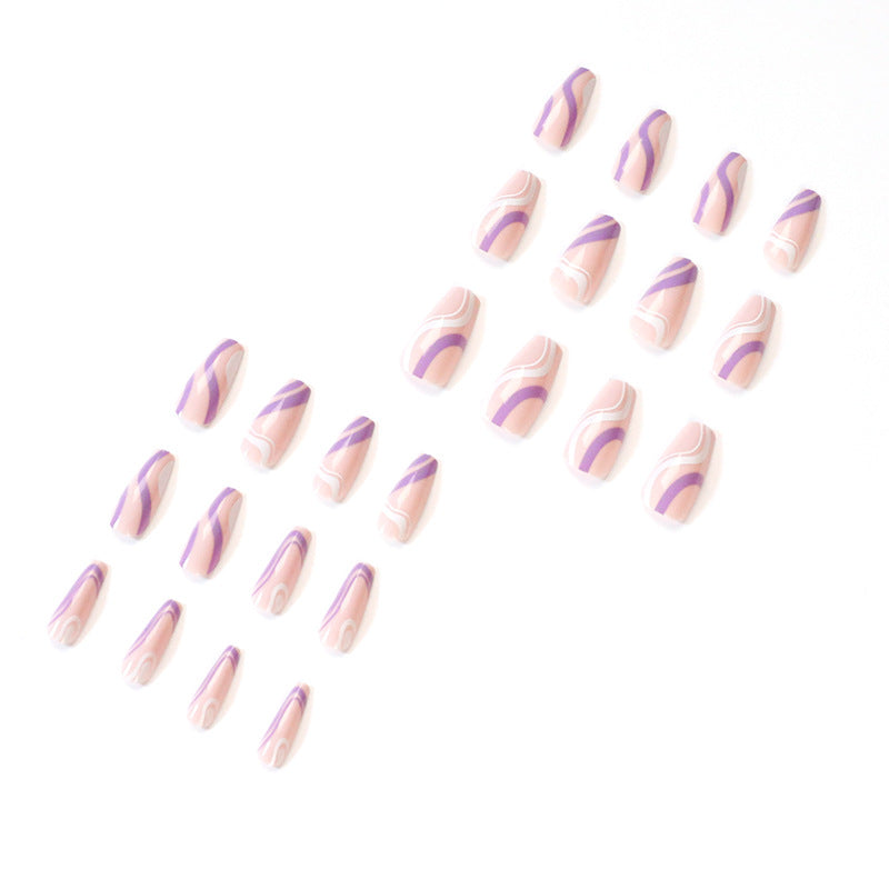 Artful artificial nails with elegant wave design Kalsten