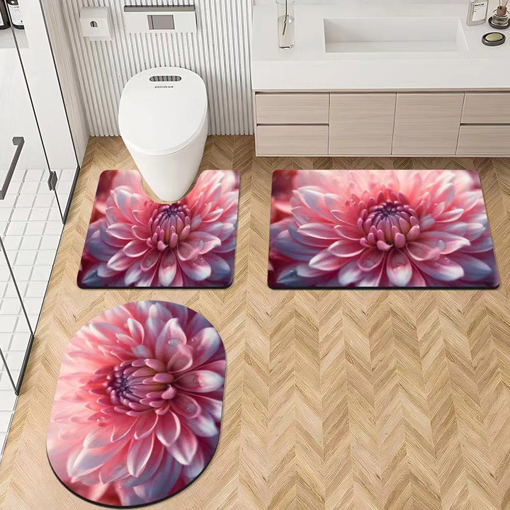 Luxurious Floral Bathroom Rug Set
