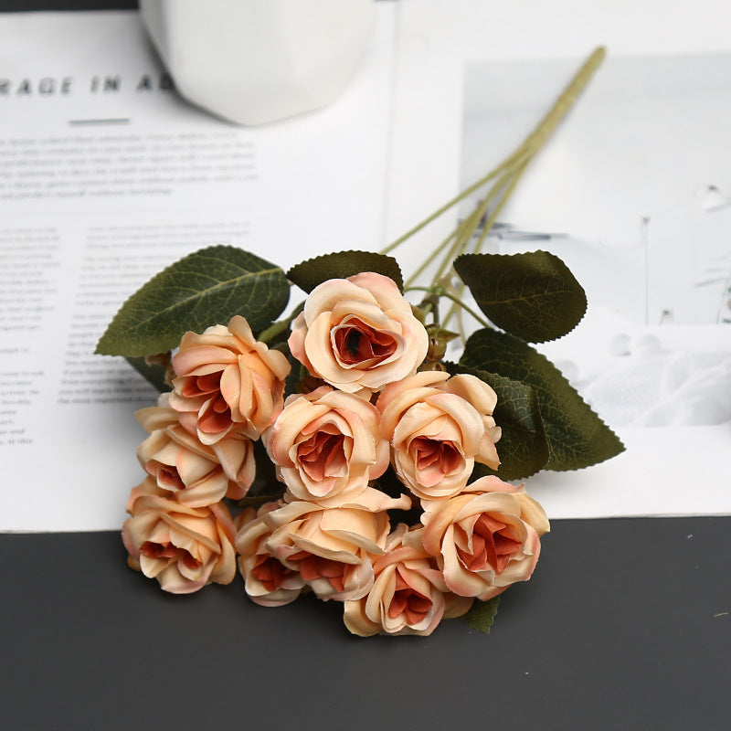 Decorative Silk Rose Bouquet for Home Decor