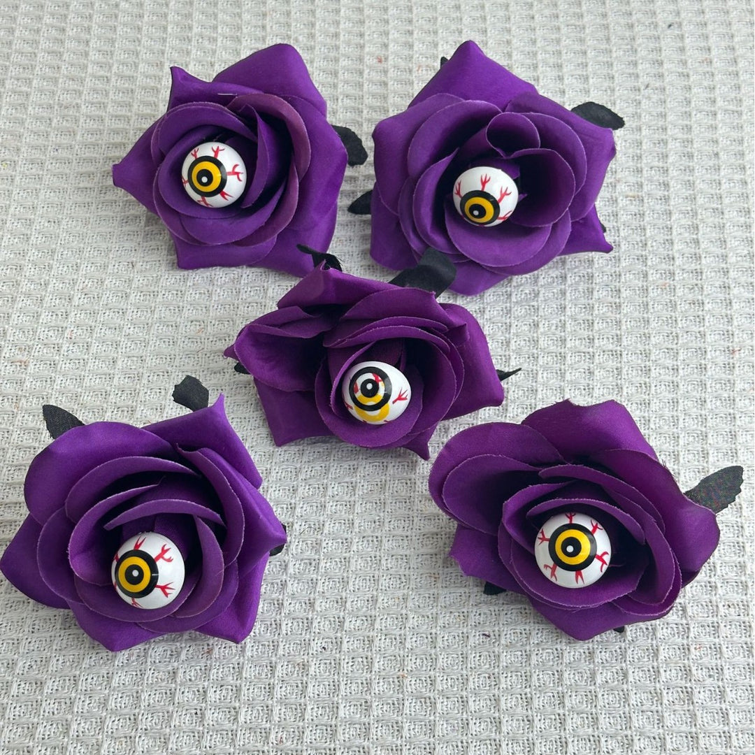Set of delicate fabric rose hair clips for bridal and festive hairstyles