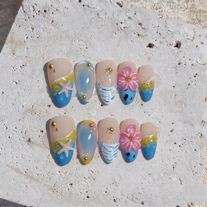 Coastal Paradise Themed Press-On Nail Set
