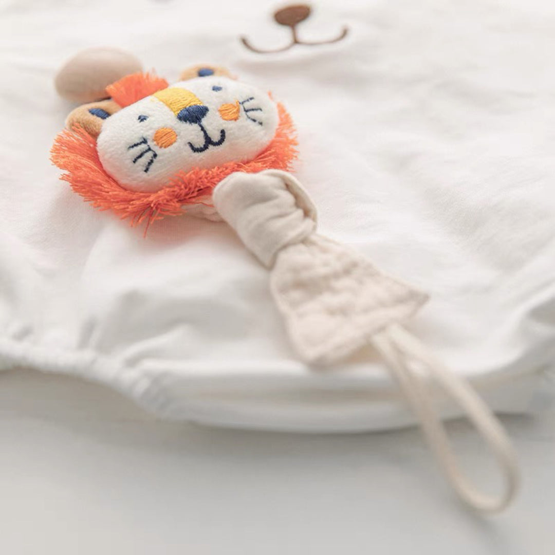 Pacifier and Comforter Clip with Wooden Safety Clasp