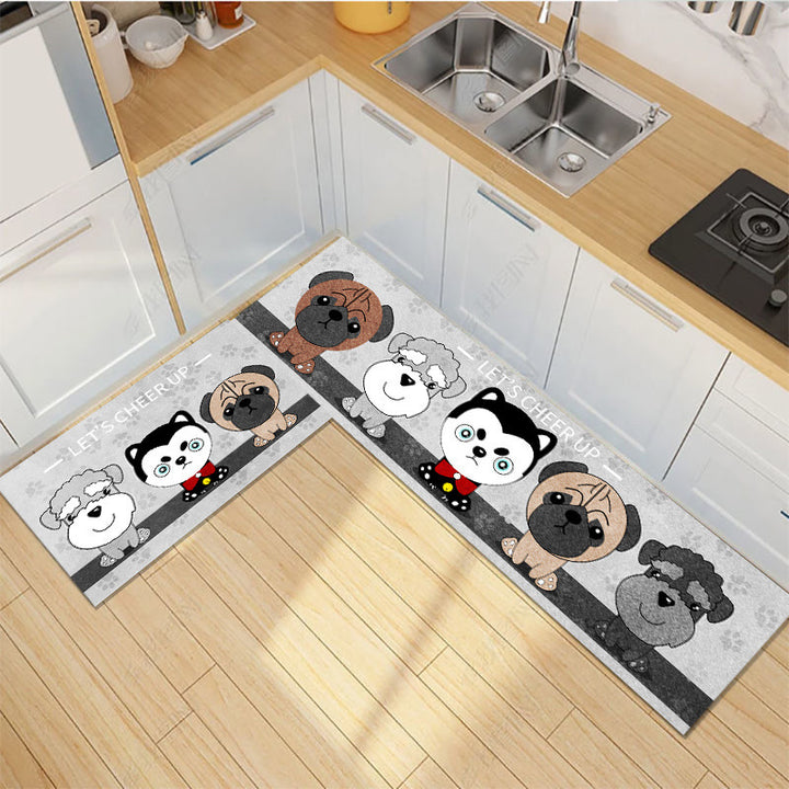 Whimsical Cartoon-Themed Kitchen Mat